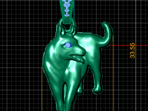 Golden Dog Pendant 3D Printable Model 3D Print Model