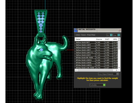 Golden Dog Pendant 3D Printable Model 3D Print Model