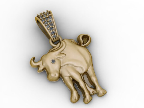 Altın Boğa Kolye 3D Yazdırılabilir Model 3D Baskı Modeli