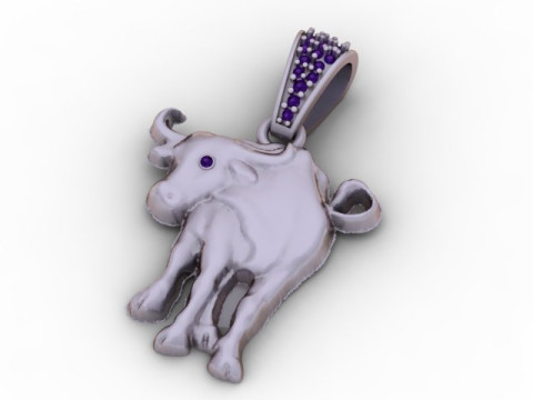 Altın Boğa Kolye 3D Yazdırılabilir Model 3D Baskı Modeli