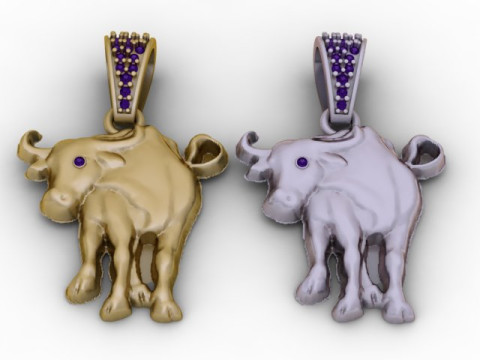 Altın Boğa Kolye 3D Yazdırılabilir Model 3D Baskı Modeli