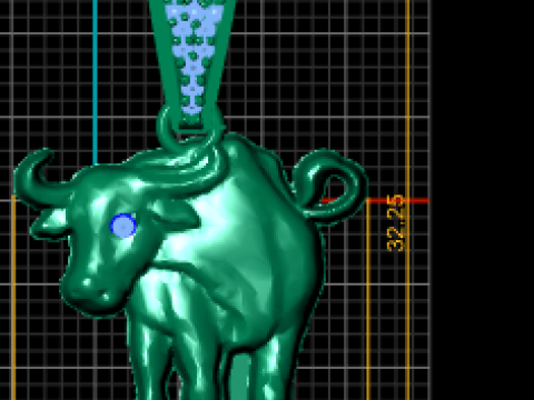 Altın Boğa Kolye 3D Yazdırılabilir Model 3D Baskı Modeli