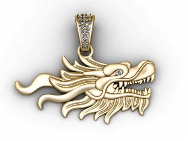 Golden Dracula Pendant 3D Printable Model 3D Print Model .c4d .max .obj .3ds .fbx .stl .blend 