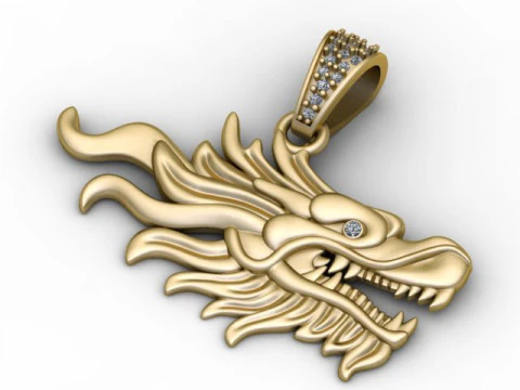 Golden Dracula Pendant 3D Printable Model 3D Print Model