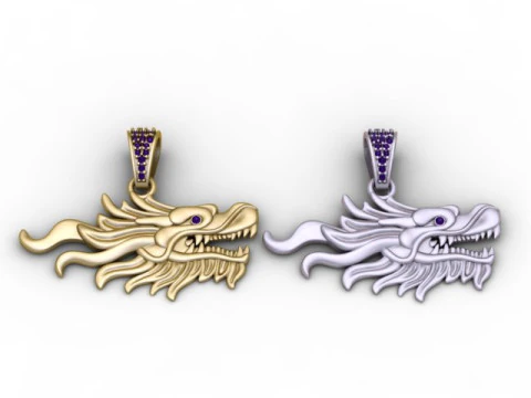 Golden Dracula Pendant 3D Printable Model 3D Print Model