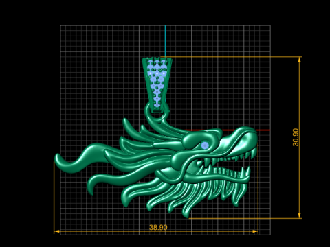 Золотий кулон Дракула 3D модель для друку 3D Принт Модель