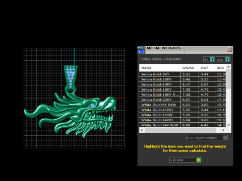 Золотий кулон Дракула 3D модель для друку 3D Принт Модель
