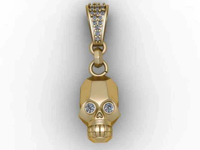 Golden Skull Face Pendant 3D Printable Model 3D Print Model .c4d .max .obj .3ds .fbx .stl .blend 