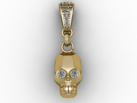 Altın Kafatası Yüz Kolye 3D Yazdırılabilir Model 3D Baskı Modeli