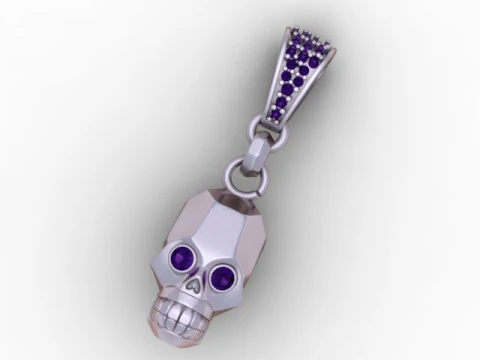 Golden Skull Face Pendant 3D Printable Model 3D Print Model