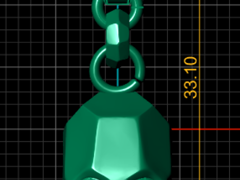 황금 해골 얼굴 펜던트 3D 인쇄 가능한 모델 3D 프린트 모델