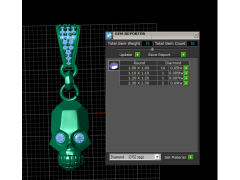 황금 해골 얼굴 펜던트 3D 인쇄 가능한 모델 3D 프린트 모델