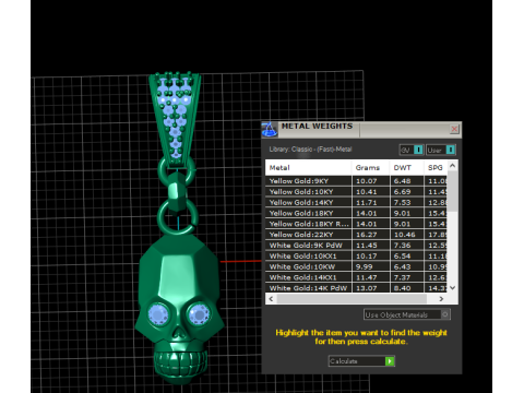 황금 해골 얼굴 펜던트 3D 인쇄 가능한 모델 3D 프린트 모델