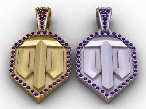 Goldener T-Alphabet-Anhänger, 3D-druckbares Modell 3D Druckmodell