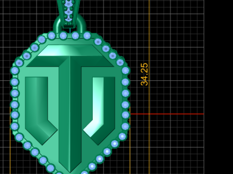 Goldener T-Alphabet-Anhänger, 3D-druckbares Modell 3D Druckmodell