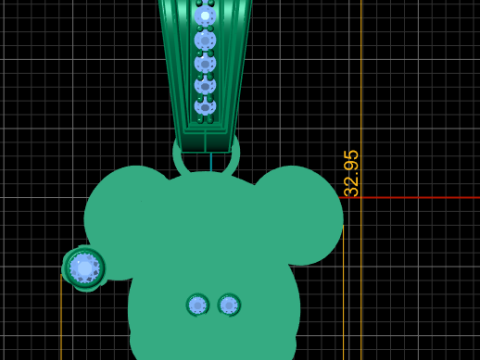 Model Cetak 3D Liontin Santa Mickey Mouse Emas Model Cetak 3D