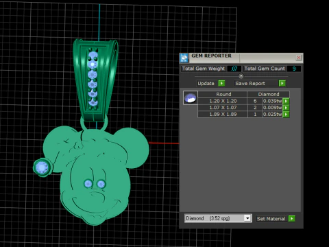 Golden Santa Mickey Mouse Pendant 3D Printable Model 3D Print Model