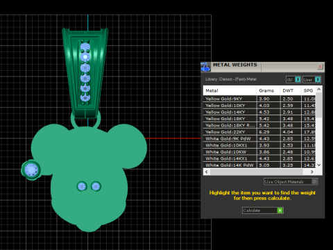 Model Cetak 3D Liontin Santa Mickey Mouse Emas Model Cetak 3D
