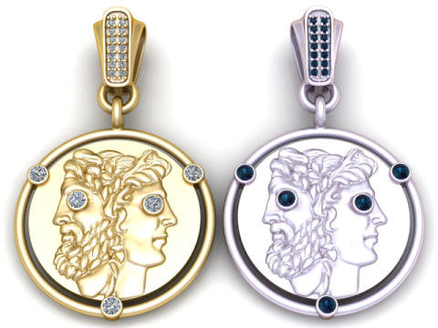 双面硬币吊坠 3D 打印模型 3D 打印模型