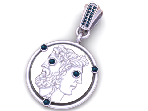 双面硬币吊坠 3D 打印模型 3D 打印模型