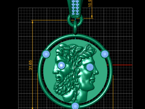 Double Face Coin Pendant 3D Printable Model 3D Print Model