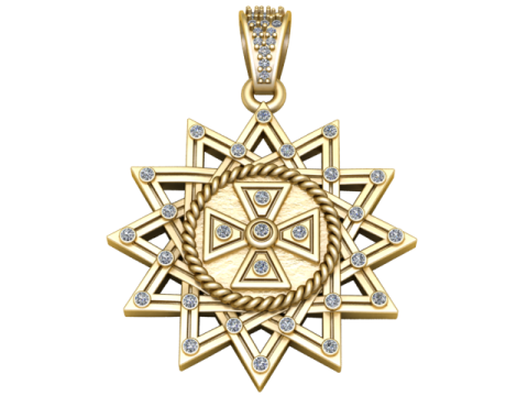 Pendentif croix à motif étoile modèle imprimable en 3D Modèles 3D en vedette