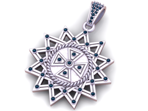 Modelo para impressão 3D com pingente de cruz com padrão de estrela Modelo de Impressão 3D