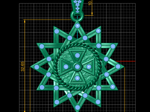 Modelo para impressão 3D com pingente de cruz com padrão de estrela Modelo de Impressão 3D