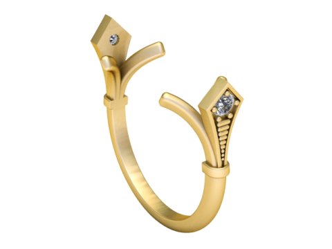Elegant Open Gold Ring 3D Printable Model 3D Print Model