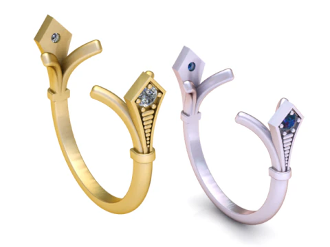 Elegant Open Gold Ring 3D Printable Model 3D Print Model