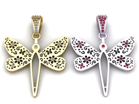 Colgante de libélula modelo imprimible en 3D Modelo de impresión 3D