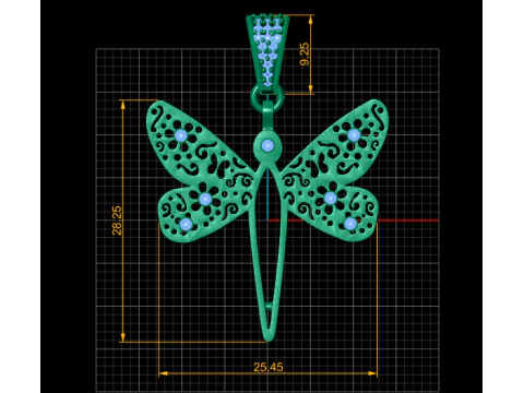 Dragonfly Pendant 3D Printable Model 3D Print Model