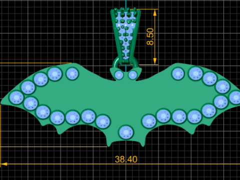 Bat Shape Pendant 3D Printable Model 3D Print Model