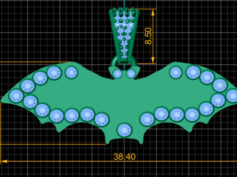 Bat Shape Pendant 3D Printable Model 3D Print Model