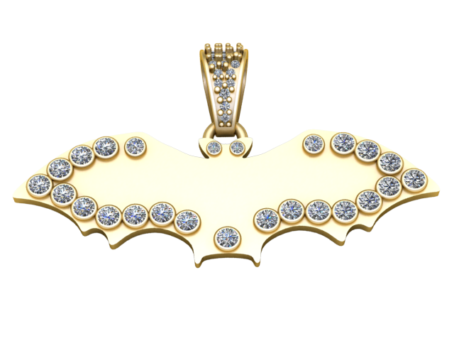 Bat Shape Pendant 3D Printable Model 3D Print Model .c4d .max .obj .3ds .fbx .stl .blend 