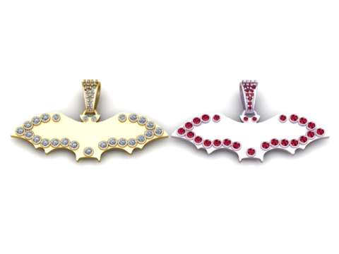 Bat Shape Pendant 3D Printable Model 3D Print Model