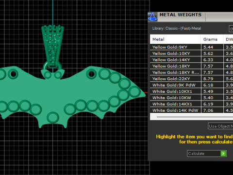 Bat Shape Pendant 3D Printable Model 3D Print Model