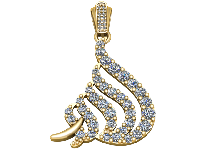 Elegante kalligrafiestijl hanger 3D-afdrukbaar model 3D printmodel .c4d .max .obj .3ds .fbx .stl .blend 