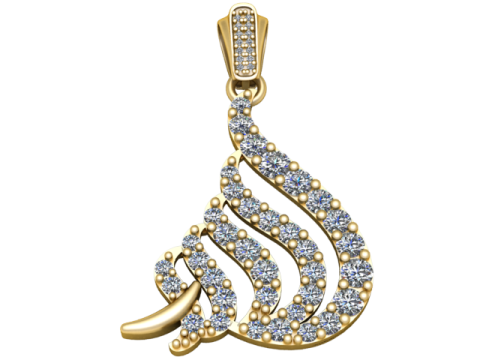 Elegante pendente in stile calligrafico Modello stampabile 3D Modello di stampa 3D