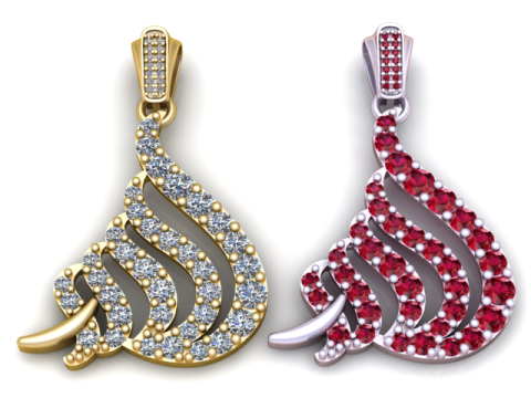 Elegante kalligrafiestijl hanger 3D-afdrukbaar model 3D printmodel