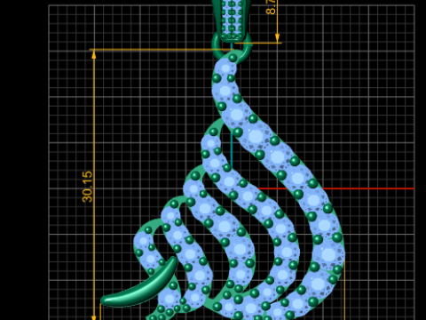 Elegante kalligrafiestijl hanger 3D-afdrukbaar model 3D printmodel