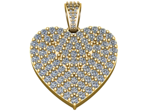 Modèle imprimable en 3D de pendentif coeur en diamant Modèles 3D en vedette