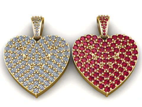 Diamond Heart Pendant 3D Printable Model 3D Print Model