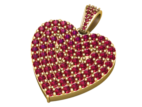 Кулон с бриллиантовым сердцем 3D модель для печати 3D Принт Модель