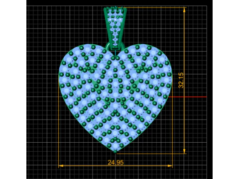 Diamond Heart Pendant 3D Printable Model 3D Print Model