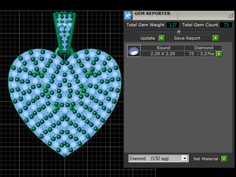 Кулон с бриллиантовым сердцем 3D модель для печати 3D Принт Модель