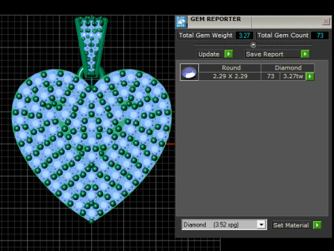 Diamond Heart Pendant 3D Printable Model 3D Print Model