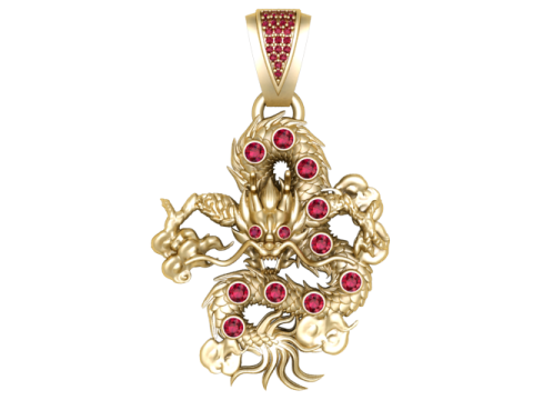 Modèle imprimable en 3D du pendentif dragon Modèles 3D en vedette