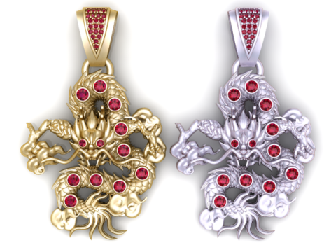 ड्रैगन पेंडेंट 3डी प्रिंट करने योग्य मॉडल 3D प्रिंट मॉडल