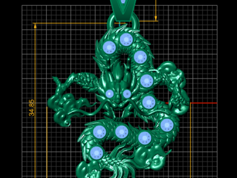 ड्रैगन पेंडेंट 3डी प्रिंट करने योग्य मॉडल 3D प्रिंट मॉडल